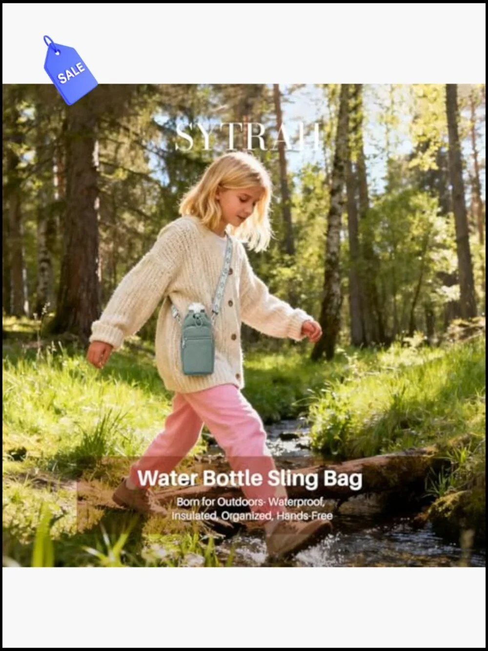 Water Bottle Carrier Bag with Strap, Crossbody Purse with Phone Pocket for